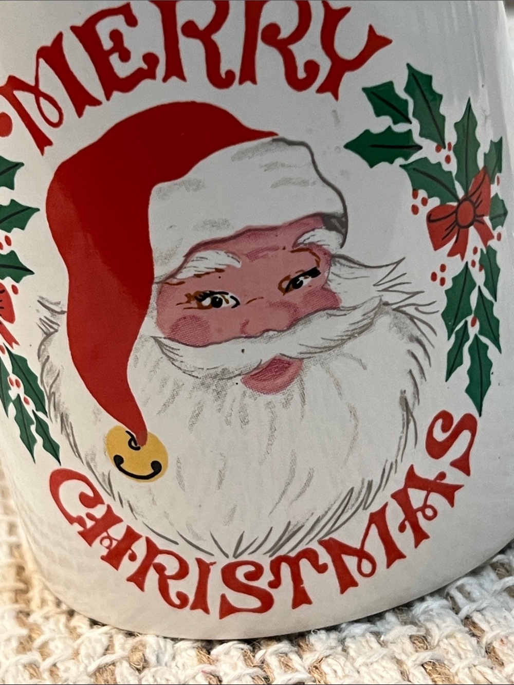 Vintage Merry Christmas Santa Ceramic Mug Designed for Westwood by Chiara 1990